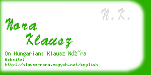 nora klausz business card